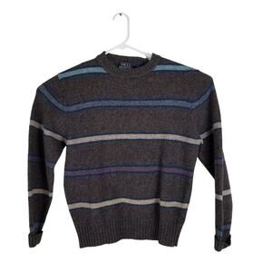 The F. L. Collection Men's Shetland Wool Sweater Sz Large Brown Grunge Y2K